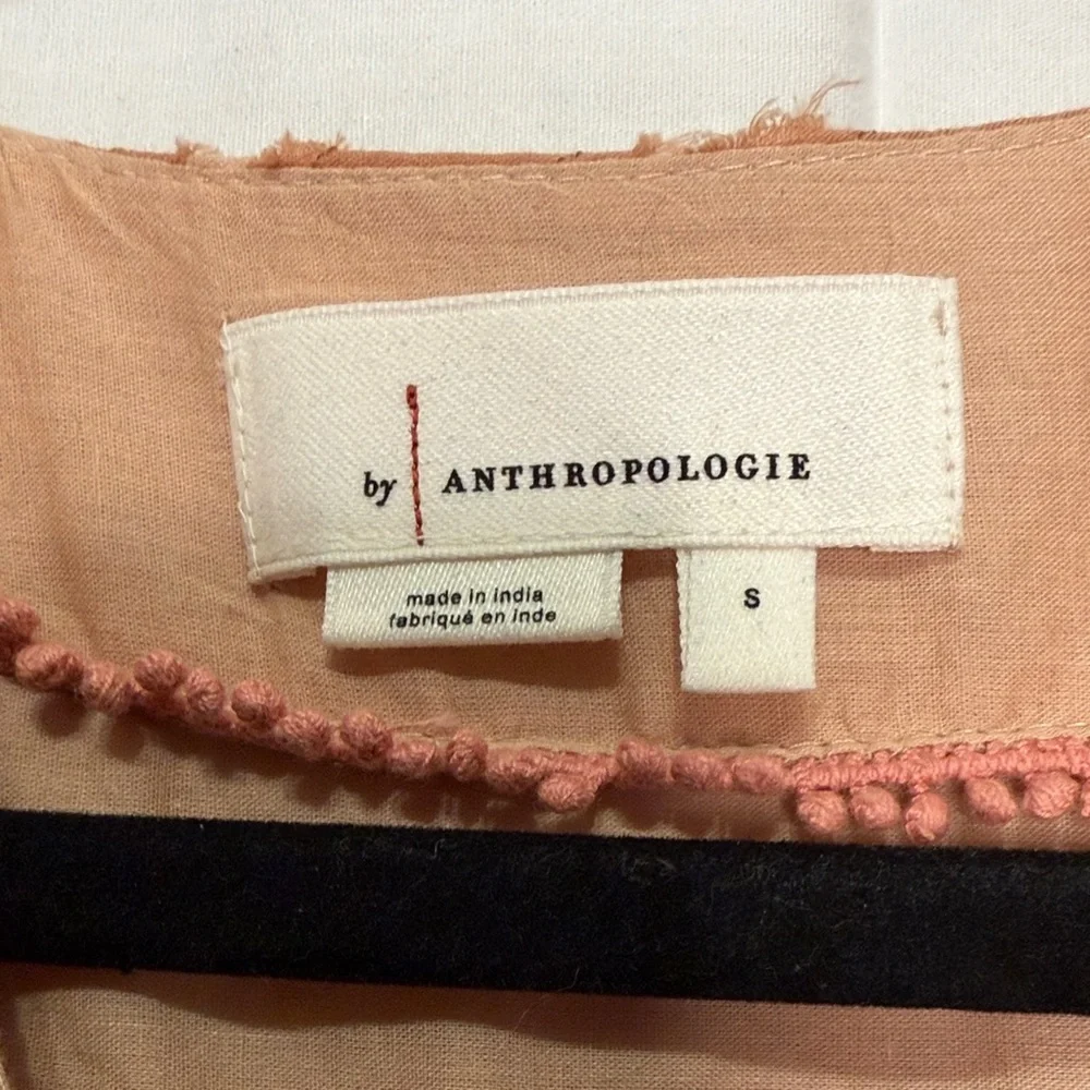 Anthropologie Peach and Cream Wrap Blouse - Picture 6 of 9